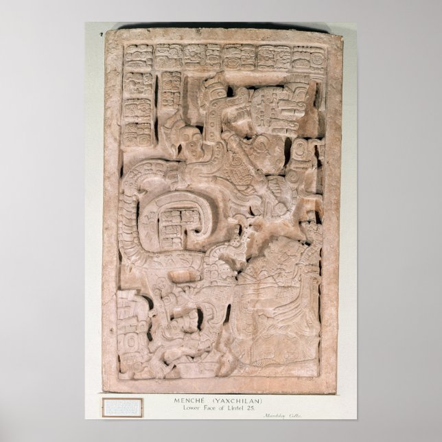 Affiche lintel Yaxchilan, Classic tardif (Devant)