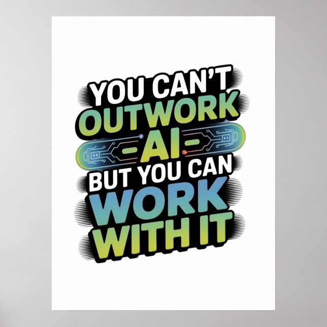 Affiche L'Intelligence Artificielle Travaille Avec L'IA Gr (Devant)