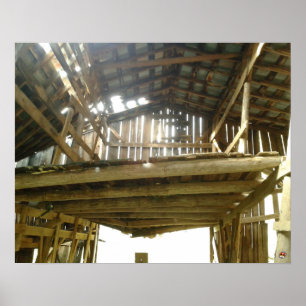 Affiche L'intérieur de la vieille grange devant