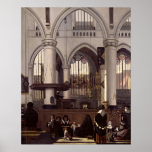 Affiche L'intérieur d'Oude Kerk, Amsterdam, c.1660