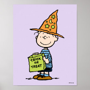 Affiche Linus des Peanuts en sorcier pour Trick Or Treat
