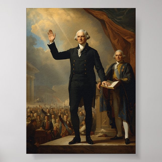 Affiche L'investiture du président George Washington (Devant)