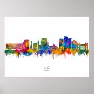 Affiche Linz Autriche Skyline