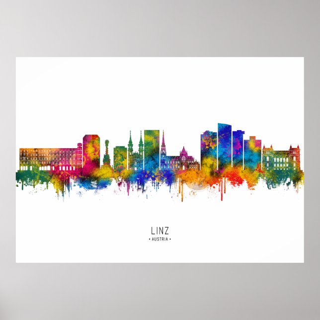 Affiche Linz Autriche Skyline (Devant)