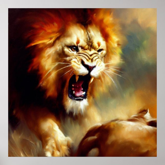 Affiche Lion (10) Chat sauvage (Devant)