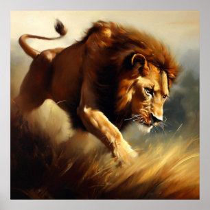 Affiche Lion (12) Chat sauvage
