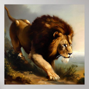 Affiche Lion (13) Chat sauvage