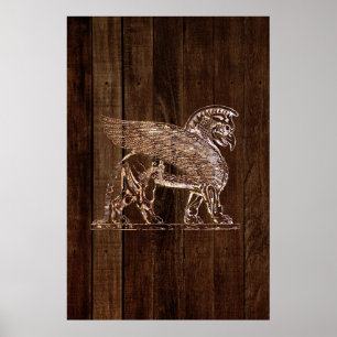 Affiche Lion à ailes antique