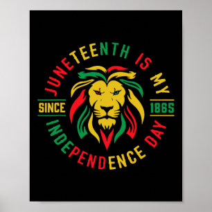 Affiche Lion African Retro JunetDix Est Mon Indépendance D