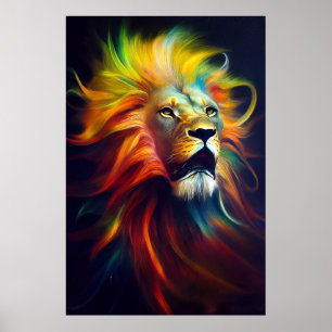 Affiche Lion Animal Discovery Aventure Nature Planète