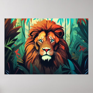 Affiche Lion Animal Jungle Nature sauvage