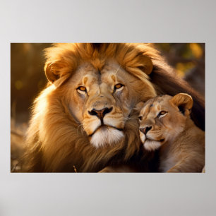 Affiche Lion Animal Wild Beauté Liberté Wilderness Imprime