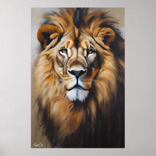 Affiche Lion Artstyle huile