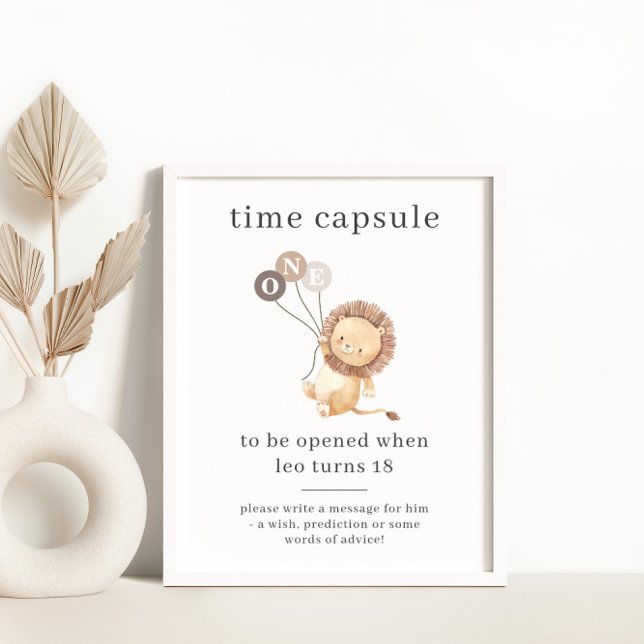 Affiche Lion avec 3 ballons Brown Capsule temps (Créateur téléchargé)