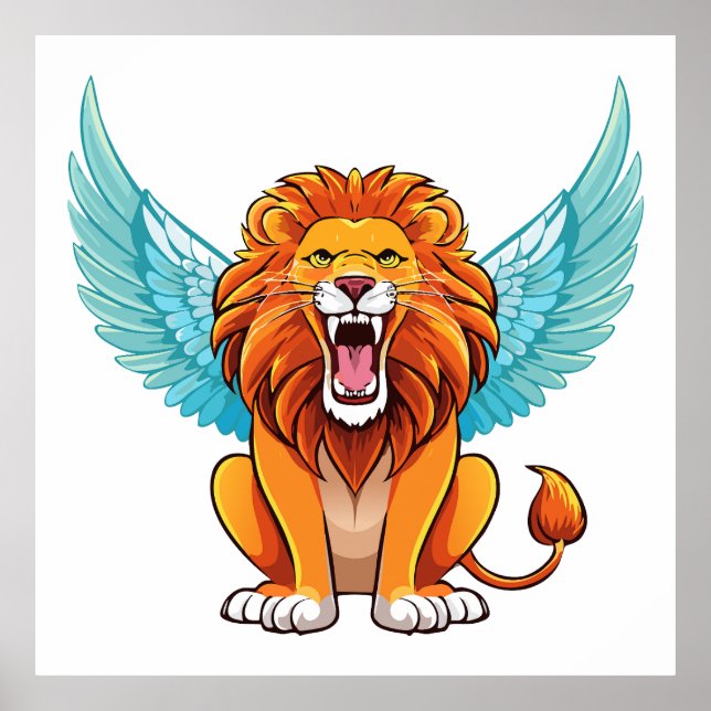 Affiche Lion avec ailes (Devant)