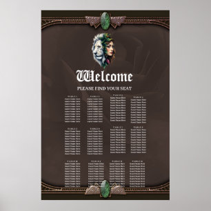 Affiche Lion blanc et femme