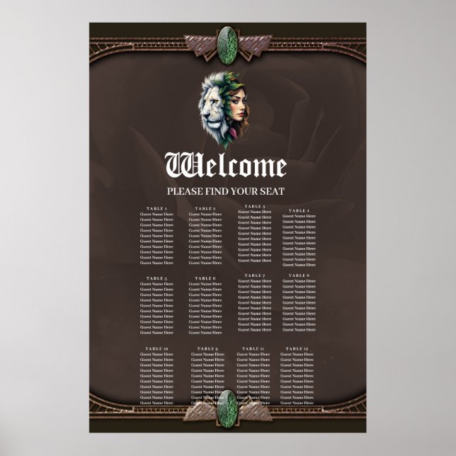 Affiche Lion blanc et femme (Devant)