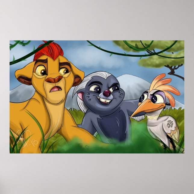 Affiche Lion Cartoon Guard (Devant)
