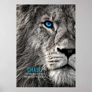 Affiche Lion Chase tes rêves