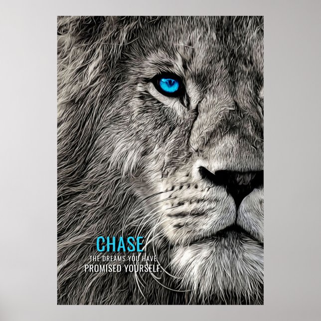 Affiche Lion Chase tes rêves (Devant)