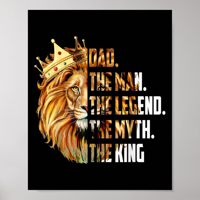 Affiche Lion Dad The Man The Myth The Legend Grandpa Fathe (Devant)