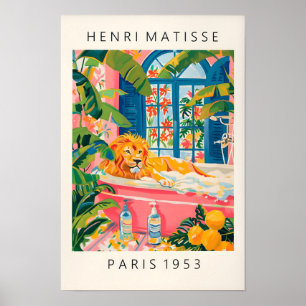 Affiche Lion Dans Baignoire, Affiche Matisse, Sall