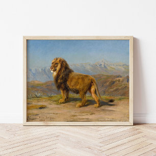 Affiche Lion dans un paysage montagneux   Rosa Bonheur
