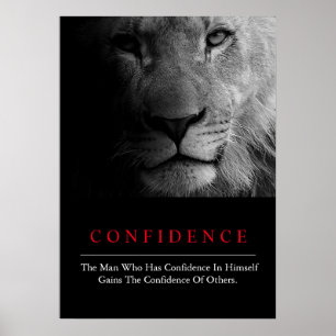 Affiche Lion de confiance motivationnelle unique tendance