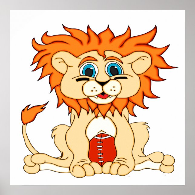 Affiche Lion de football (Devant)