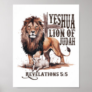 Affiche Lion De Juda Yeshua Jésus Bible Christi Religieux