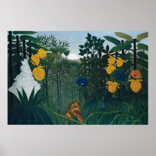 Affiche Lion de la jungle de Henri Rousseau, Art célèbre v
