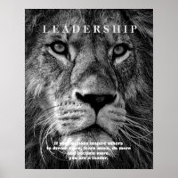 Lion de leadership motivationnel noir et blanc