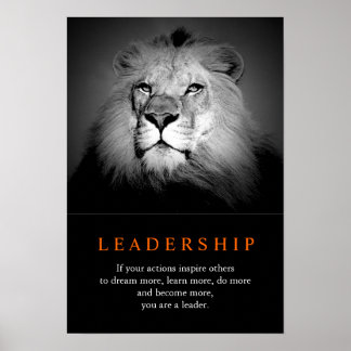 Affiche Lion de leadership motivationnel tendance