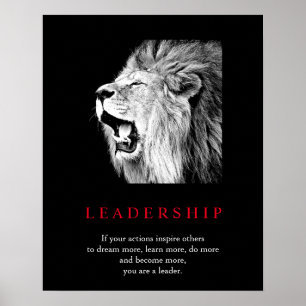Affiche Lion de leadership motivationnel unique tendance