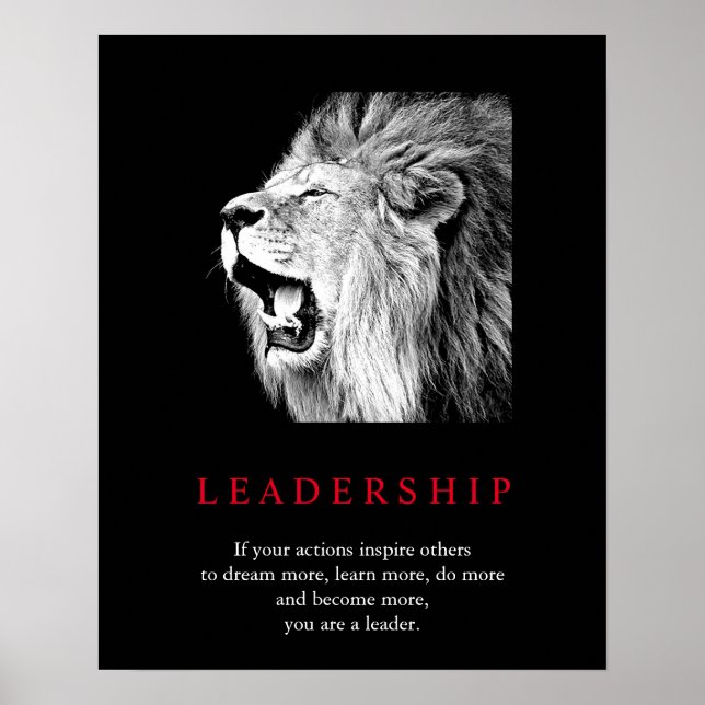 Affiche Lion de leadership motivationnel unique tendance (Devant)