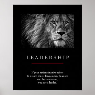 Affiche Lion de leadership motivationnel unique tendance