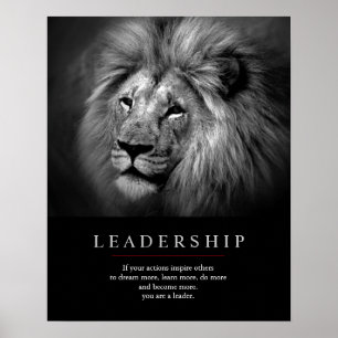 Affiche Lion de leadership motivationnel unique tendance