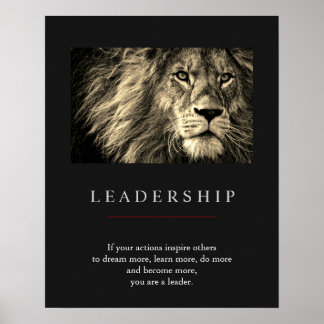 Affiche Lion de leadership motivationnel unique tendance