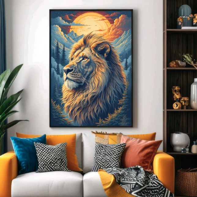 Affiche Lion de montagne doré (Créateur téléchargé)