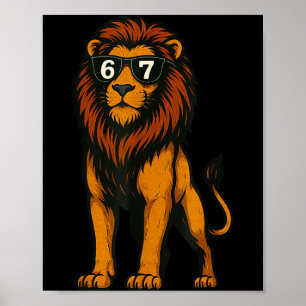 Affiche Lion Drôle de Célibataire 67 Six Sept Mème