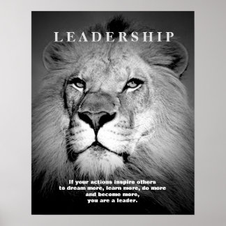 Affiche Lion du leadership motivationnel