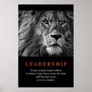 Affiche Lion du leadership motivationnel