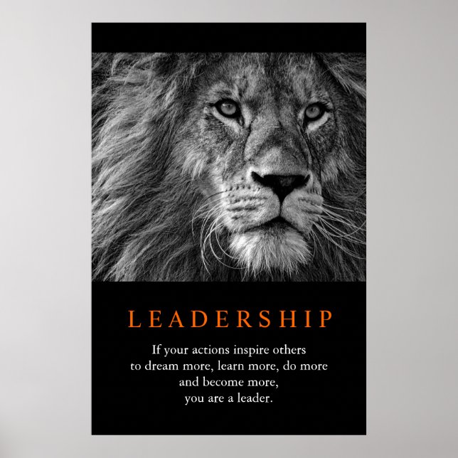 Affiche Lion du leadership motivationnel (Devant)