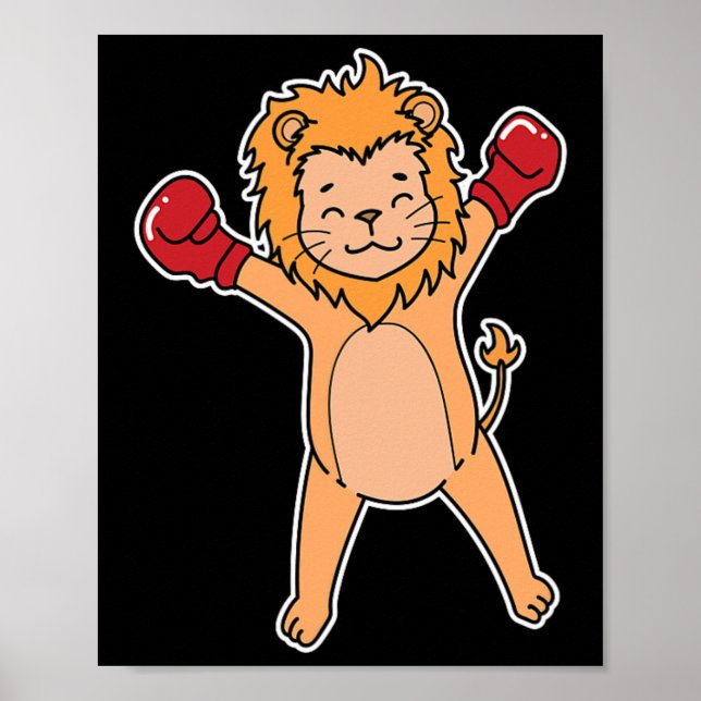 Affiche Lion fait la boxe (Devant)