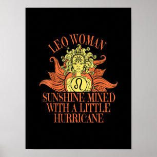 Affiche Lion femme Zodiac Signal Juillet Août Anniversaire