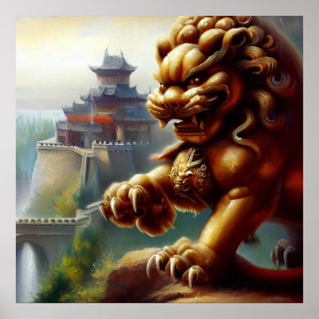Affiche Lion Foo Chinois (12) (Devant)