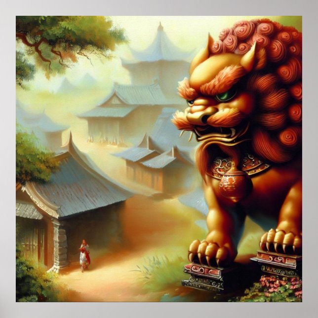 Affiche Lion Foo Chinois (3) (Devant)