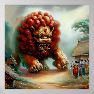 Affiche Lion Foo Chinois (34)