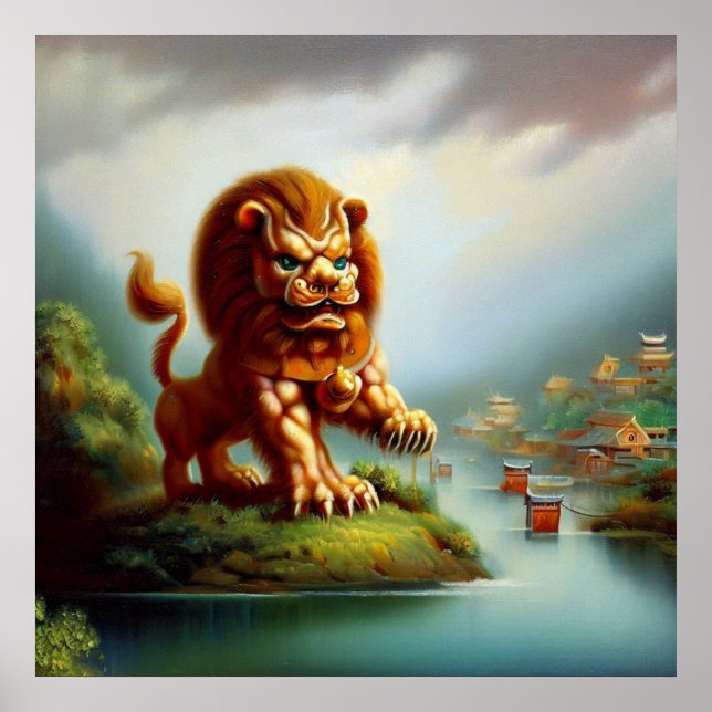 Affiche Lion Foo Chinois (35) (Devant)