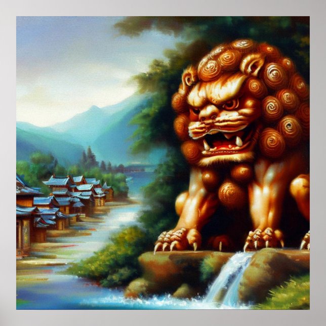 Affiche Lion Foo Chinois (36) (Devant)